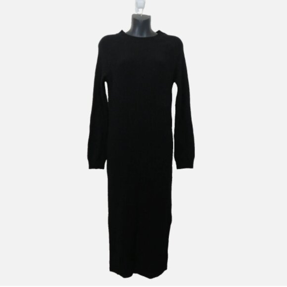 AG Adriano Goldschmied Size XS Wool Cashmere Midi Dress Black Rib Knit NEW - Picture 1 of 8